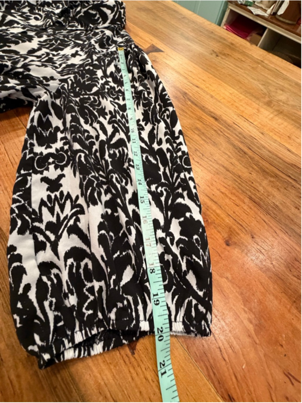 Emma & Michele Maxi Dress 3X Damask Print Black White Long Sleeve Shirt Dress - Picture 10 of 11